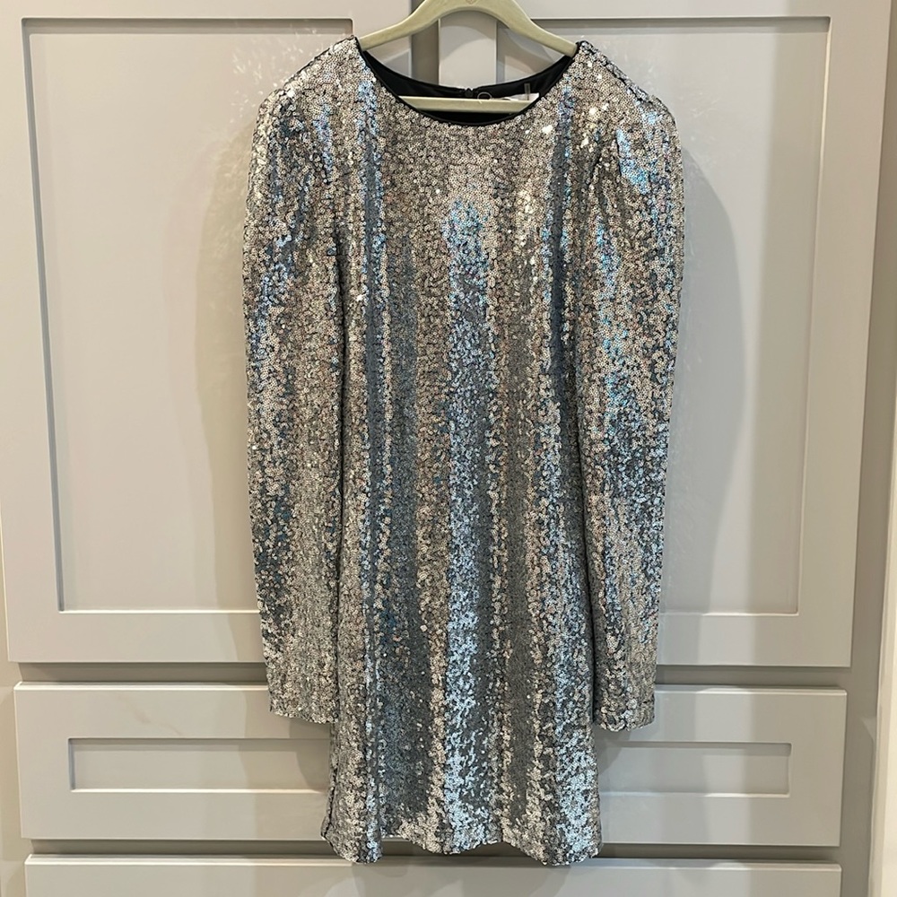Grey lab LA - Silver sequin mini dress, size small, lined